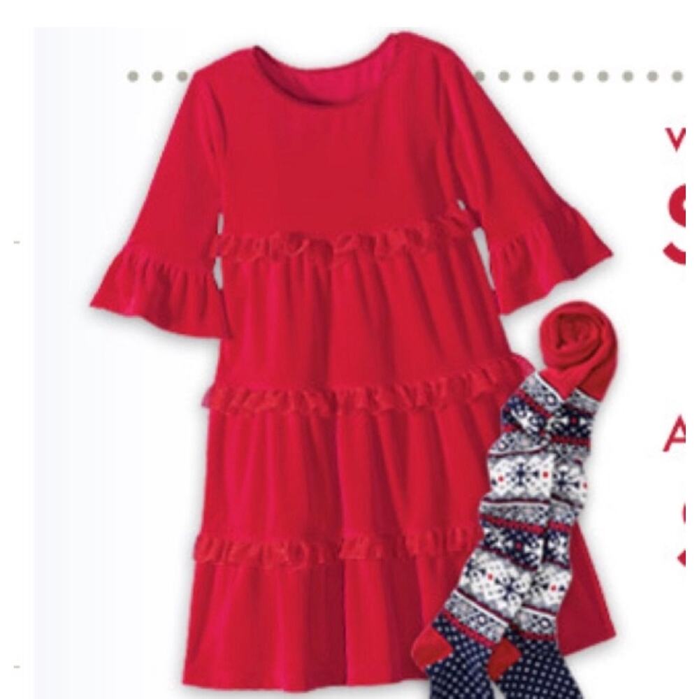 Hanna Andersson Red Velour Holiday Dress - Size 110 or 5